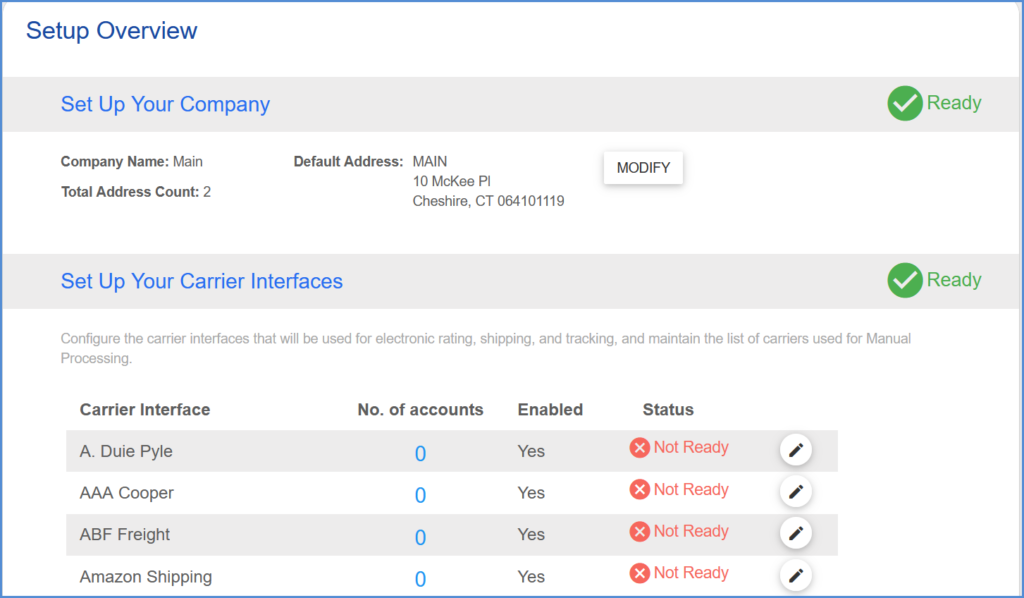 Carrier Interfaces Setup Aptean Ship